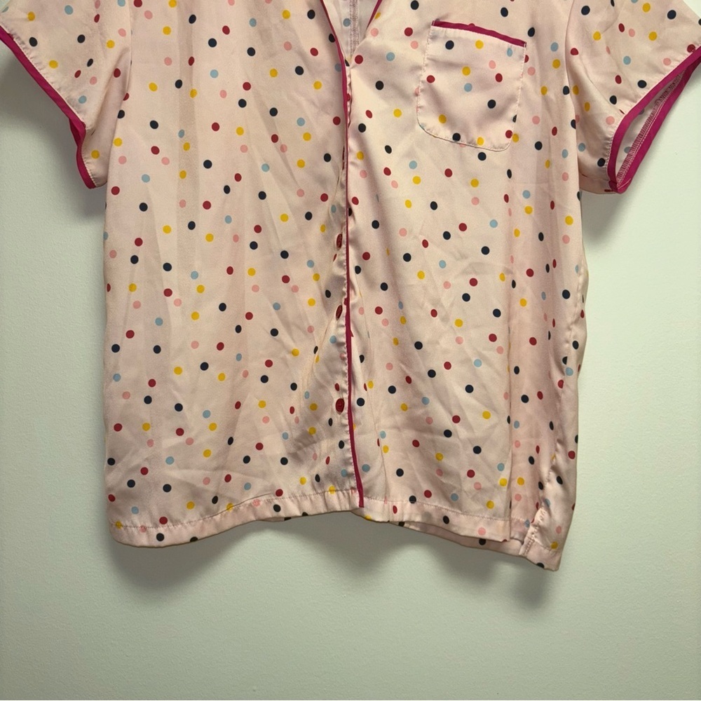 summersalt Pink Polka Dot Short Pajama Set with Multicolor Dots - Picture 8 of 14
